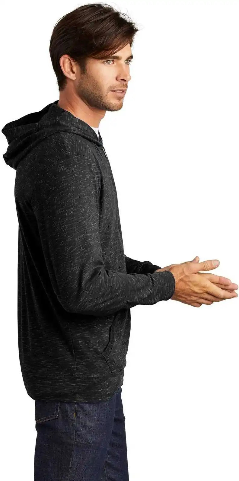 District Dt565 Medal Full Zip Hoodie Black
