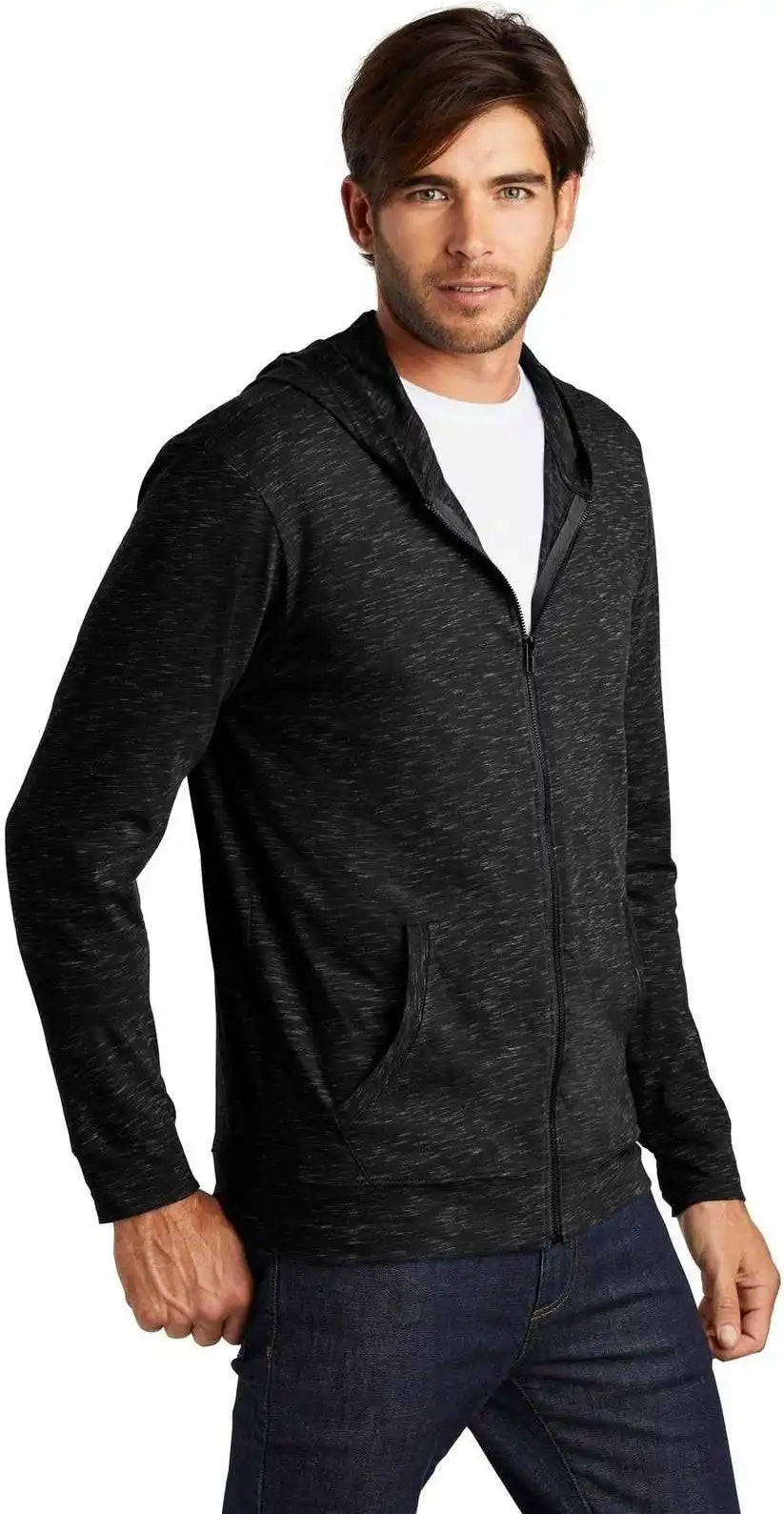 District Dt565 Medal Full Zip Hoodie Black
