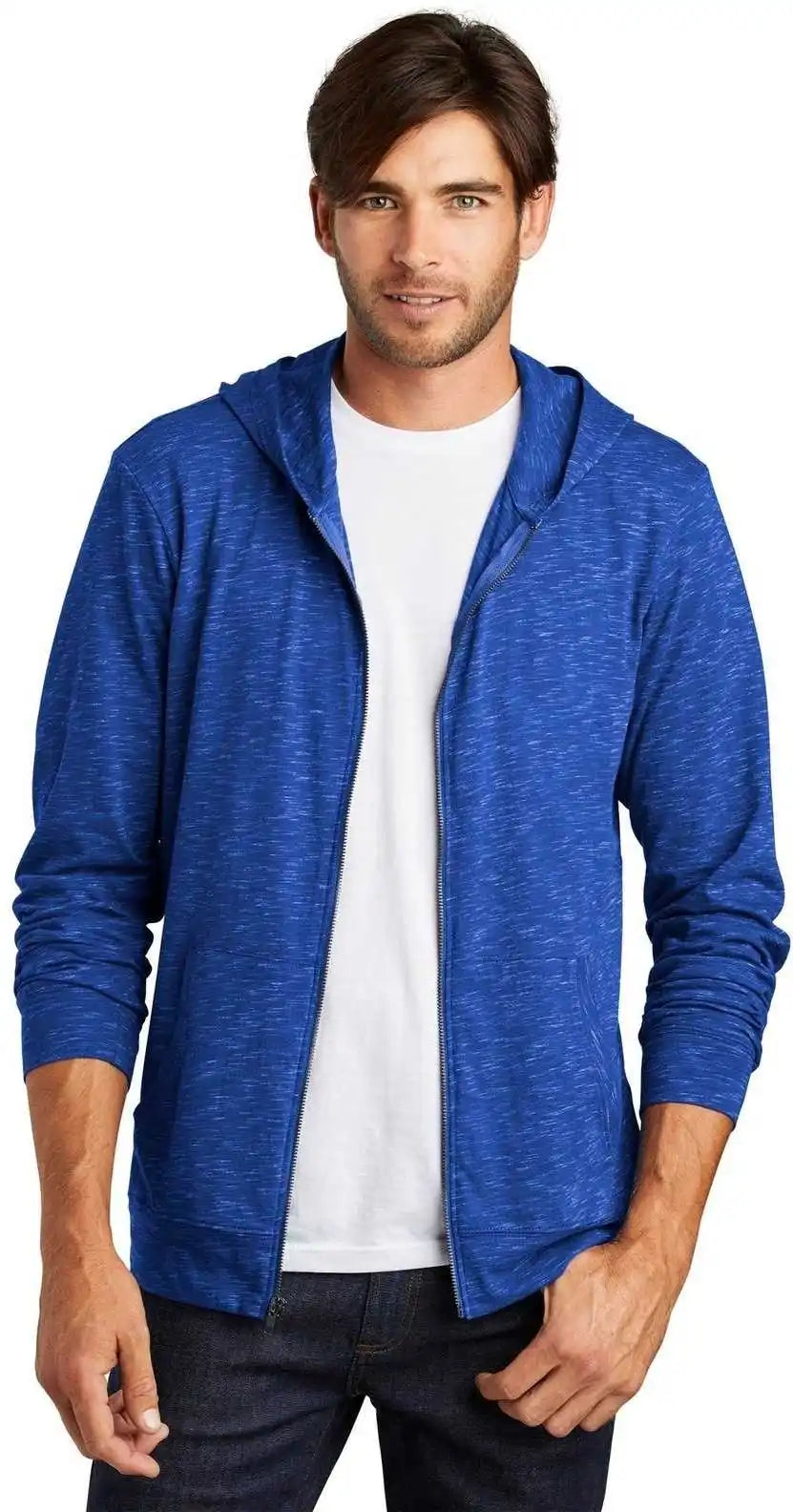 District Dt565 Medal Full Zip Hoodie Deep Royal