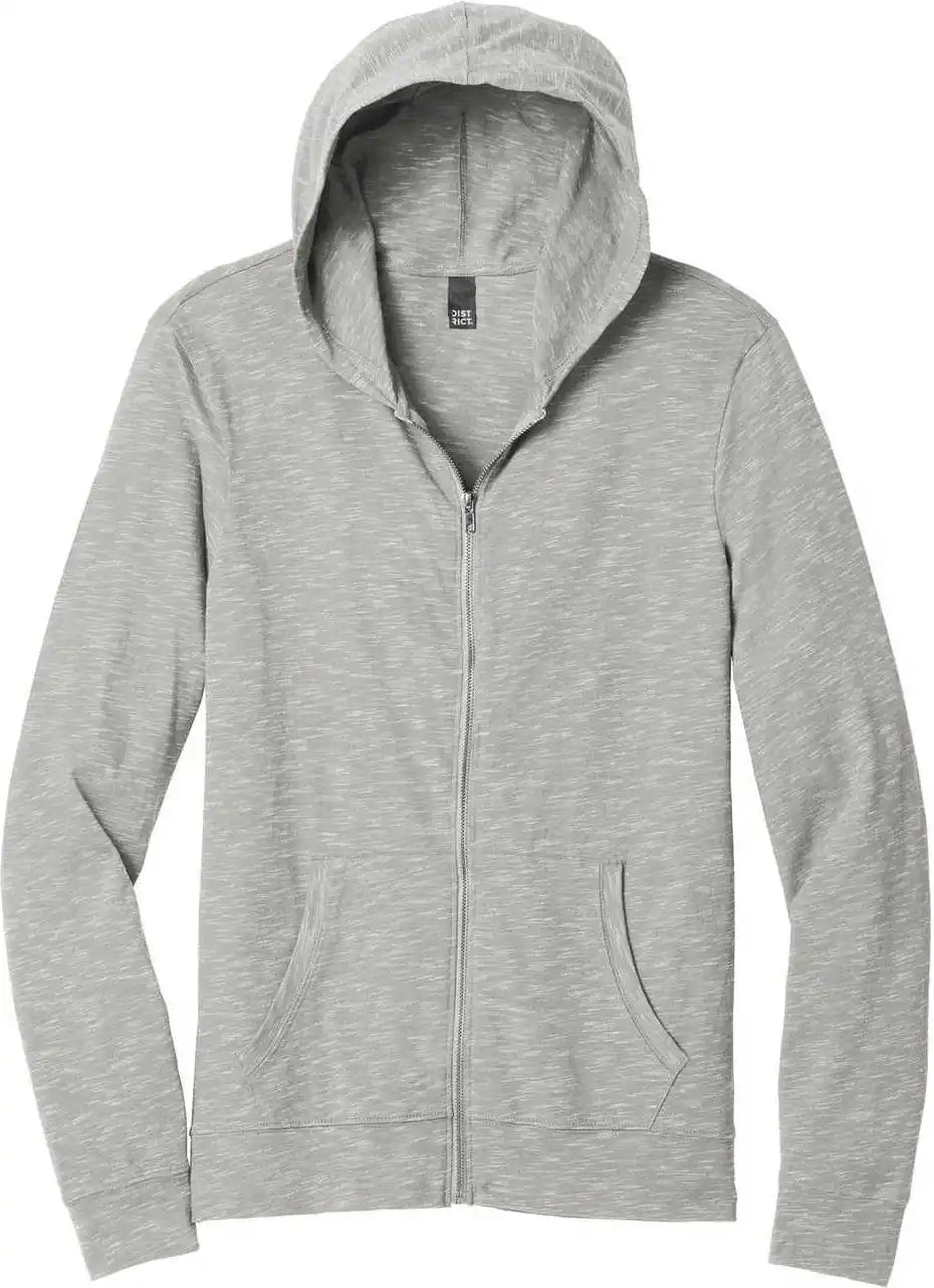 District Dt565 Medal Full Zip Hoodie Light Gray