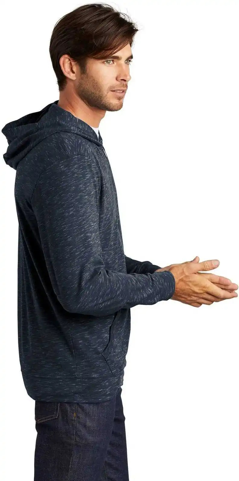 District Dt565 Medal Full Zip Hoodie New Navy
