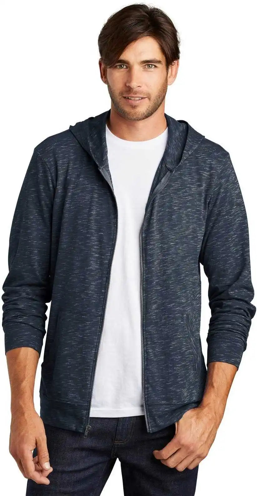 District Dt565 Medal Full Zip Hoodie New Navy