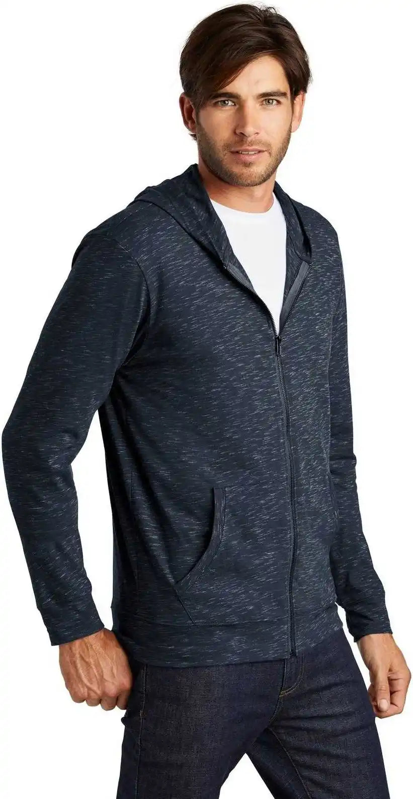 District Dt565 Medal Full Zip Hoodie New Navy