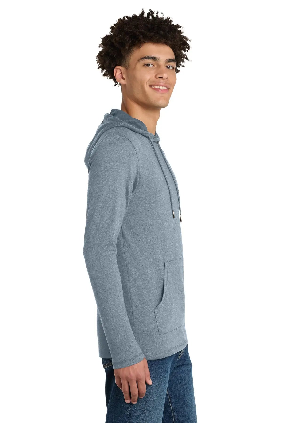 District Dt571 Featherweight French Terry Hoodie - Flint Blue Heather