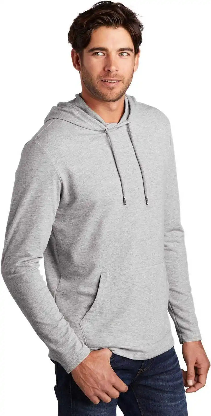 District Dt571 Featherweight French Terry Hoodie Light Heather Gray