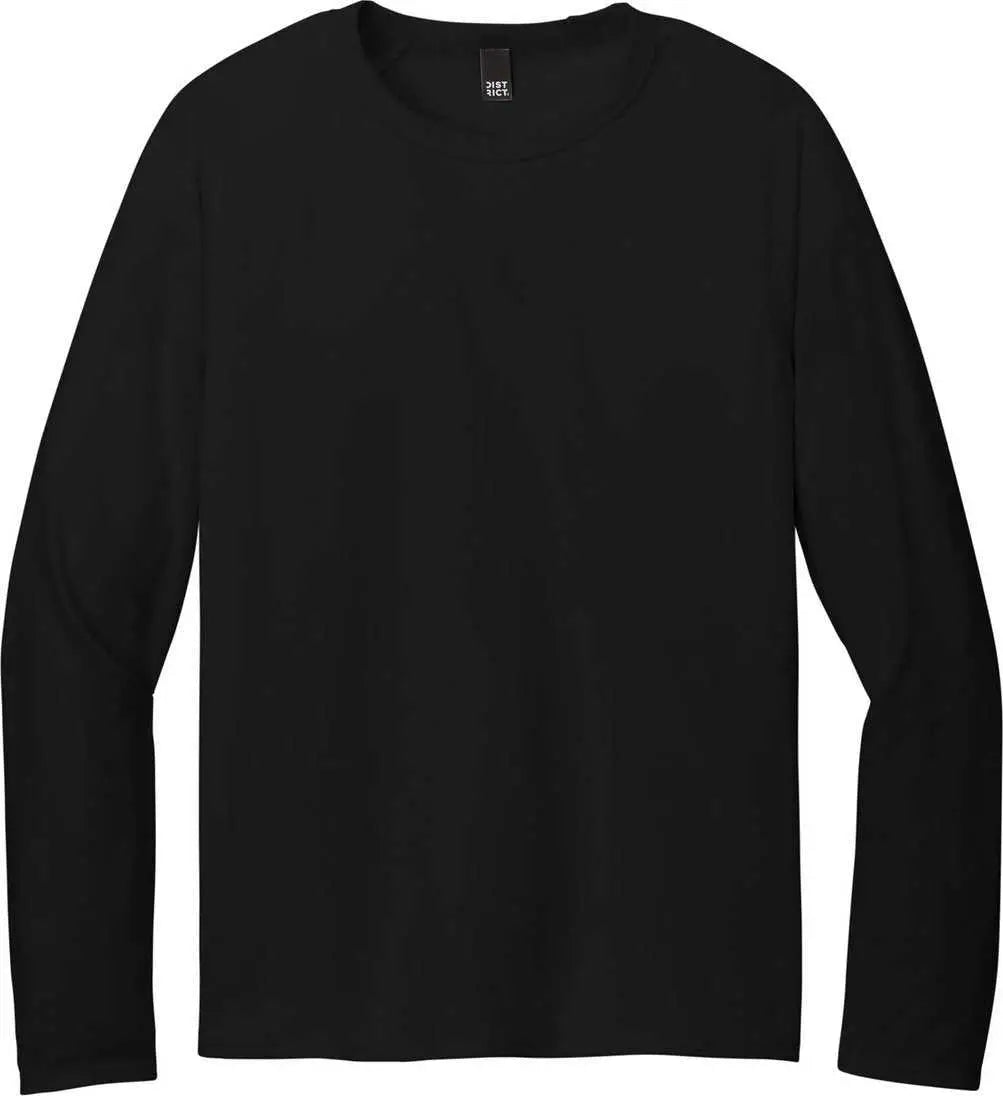 District Dt572 Featherweight French Terry Long Sleeve Crewneck - Black