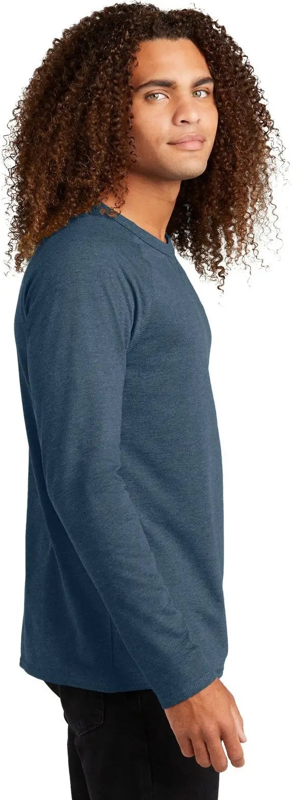 District Dt572 Featherweight French Terry Long Sleeve Crewneck - Washed Indigo