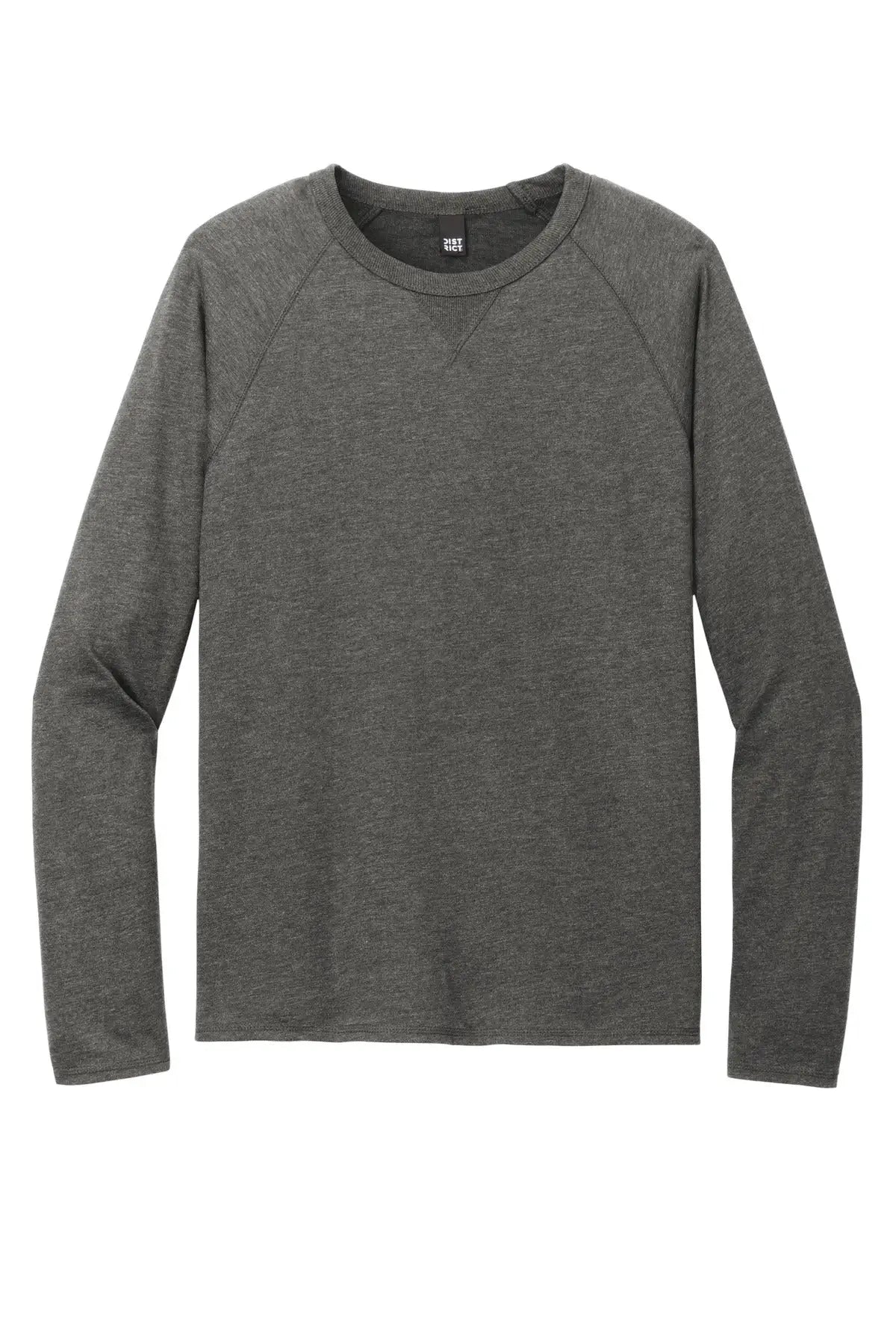 District Dt572 Featherweight French Terry Long Sleeve Crewneck - Washed Coal