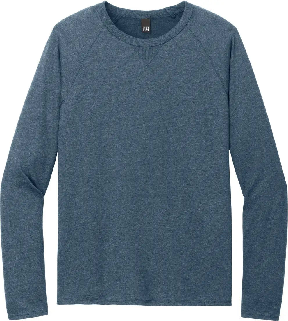 District Dt572 Featherweight French Terry Long Sleeve Crewneck - Washed Indigo