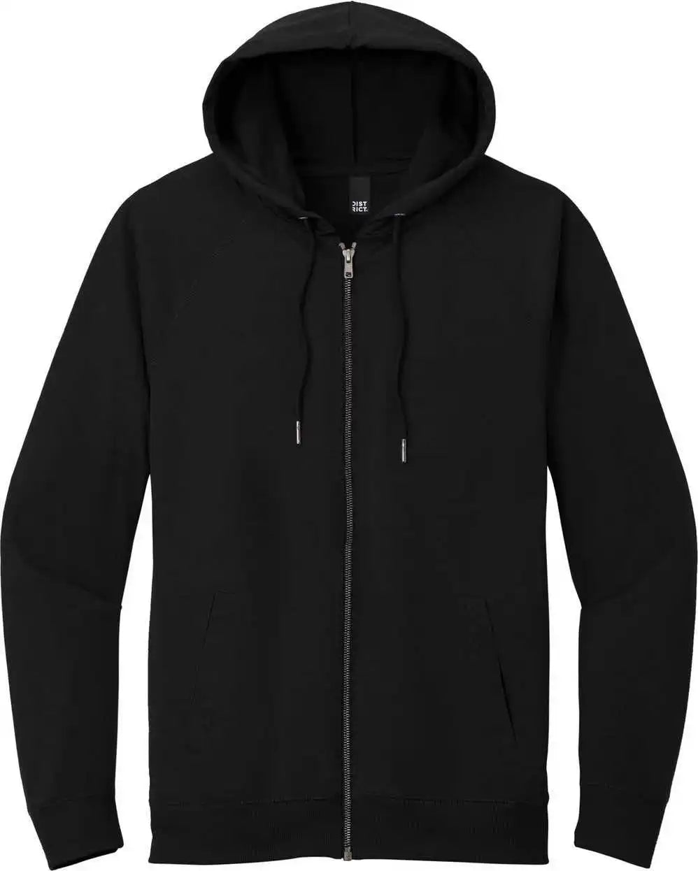 District Dt573 Featherweight French Terry Full Zip Hoodie Black