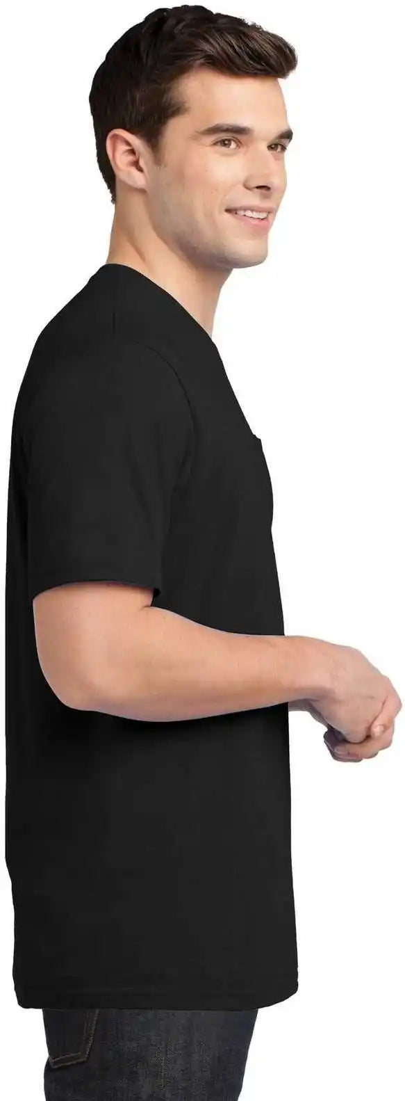 District Dt6000p Very Important Tee with Pocket Black