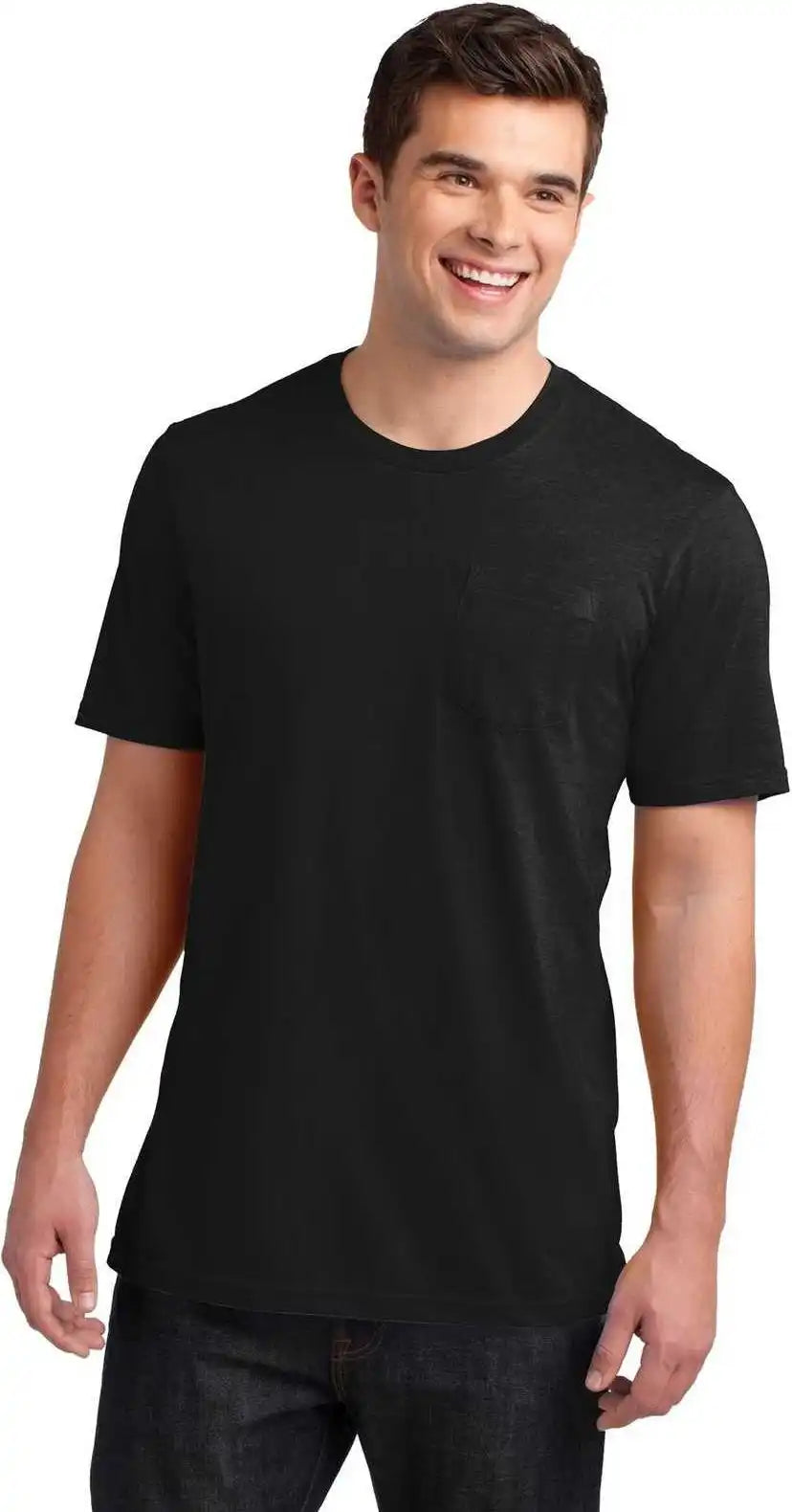 District Dt6000p Very Important Tee with Pocket Black