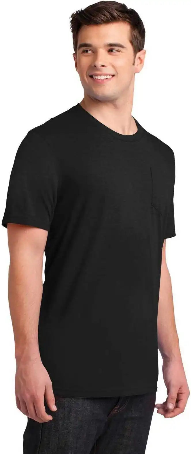 District Dt6000p Very Important Tee with Pocket Black