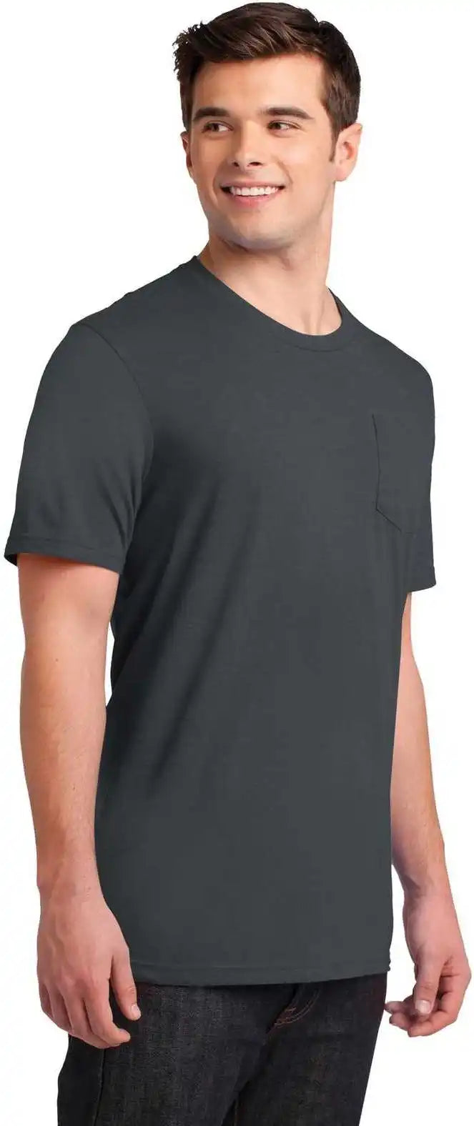District Dt6000p Very Important Tee with Pocket Charcoal