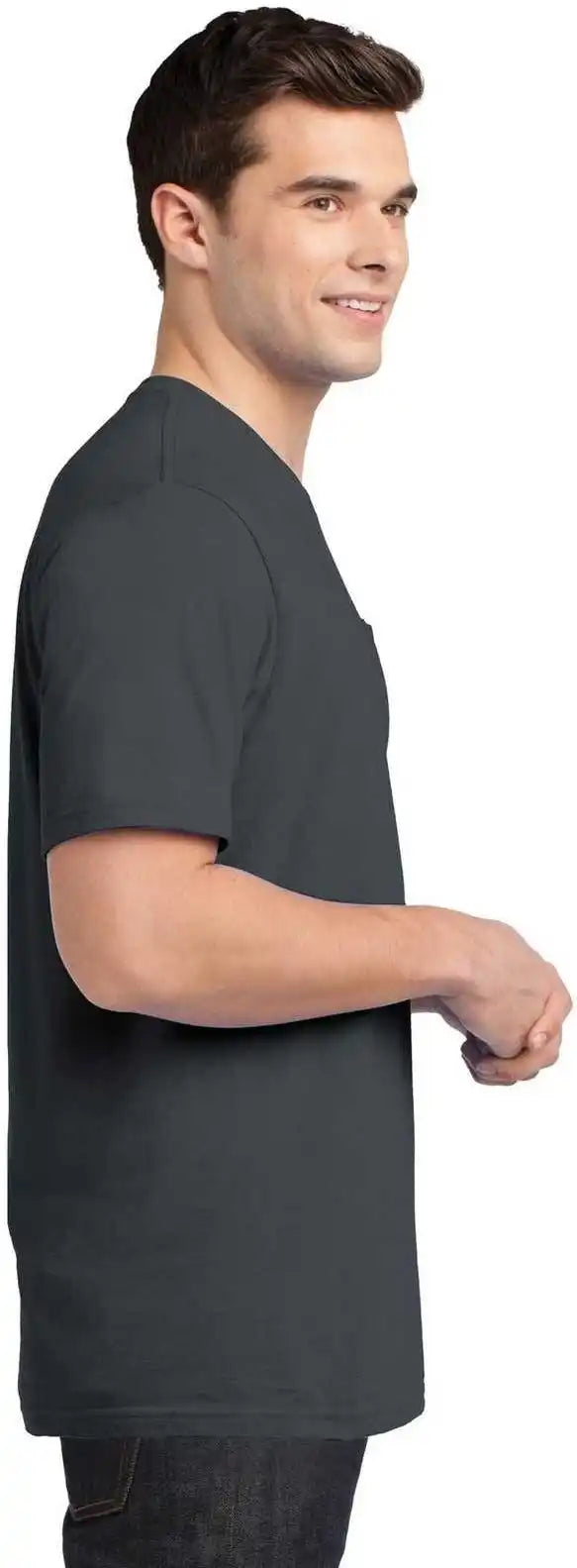 District Dt6000p Very Important Tee with Pocket Charcoal