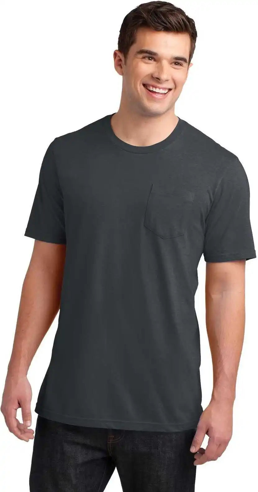 District Dt6000p Very Important Tee with Pocket Charcoal