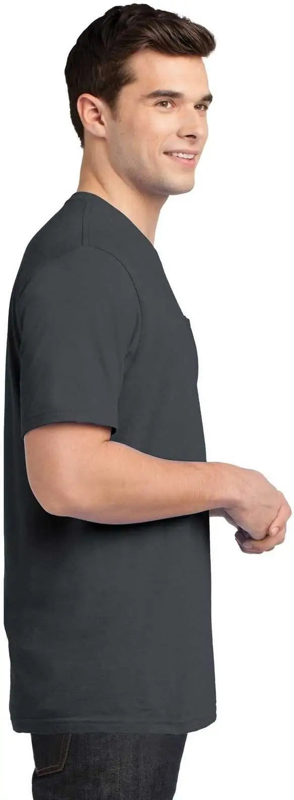 District Dt6000p Very Important Tee with Pocket - Charcoal
