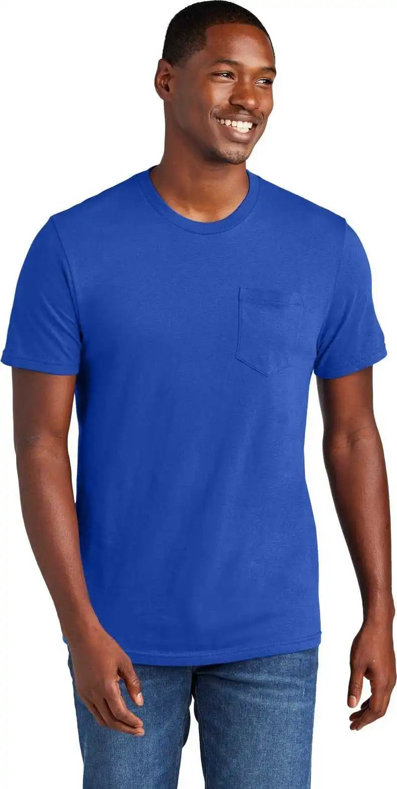 District Dt6000p Very Important Tee with Pocket Deep Royal