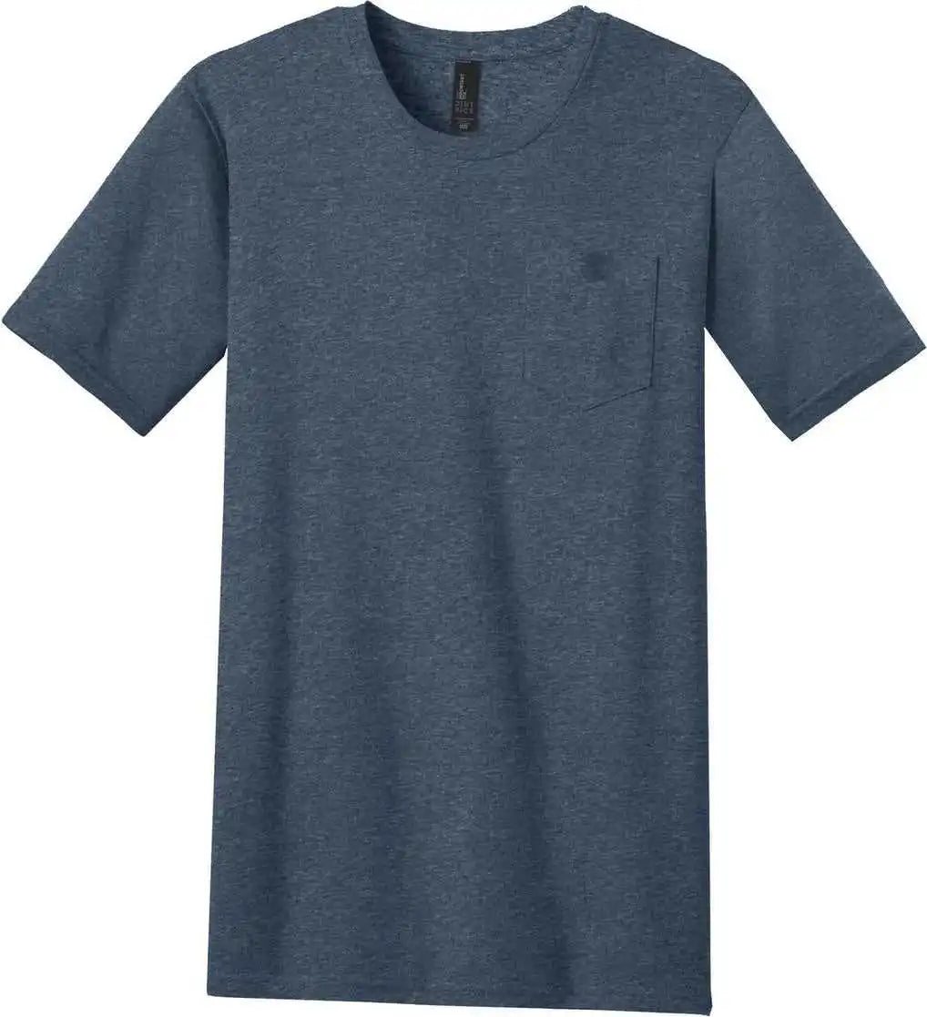District Dt6000p Very Important Tee with Pocket - Heather Navy