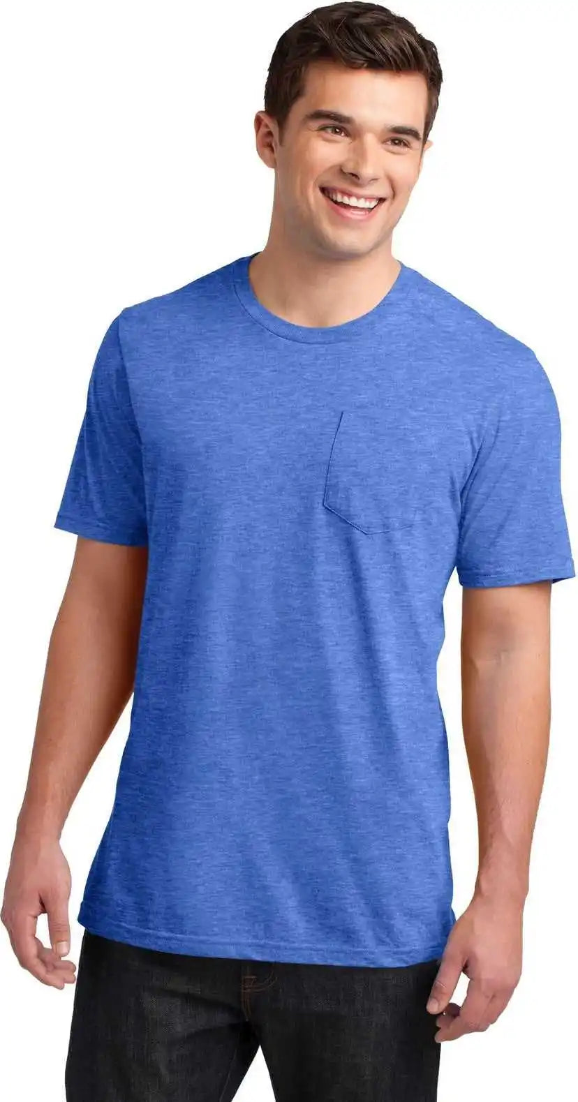 District Dt6000p Very Important Tee with Pocket - Heather Royal
