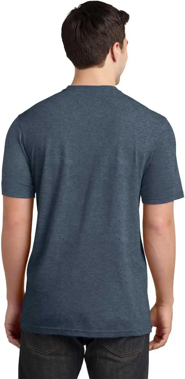 District Dt6000p Very Important Tee with Pocket Heathered Navy