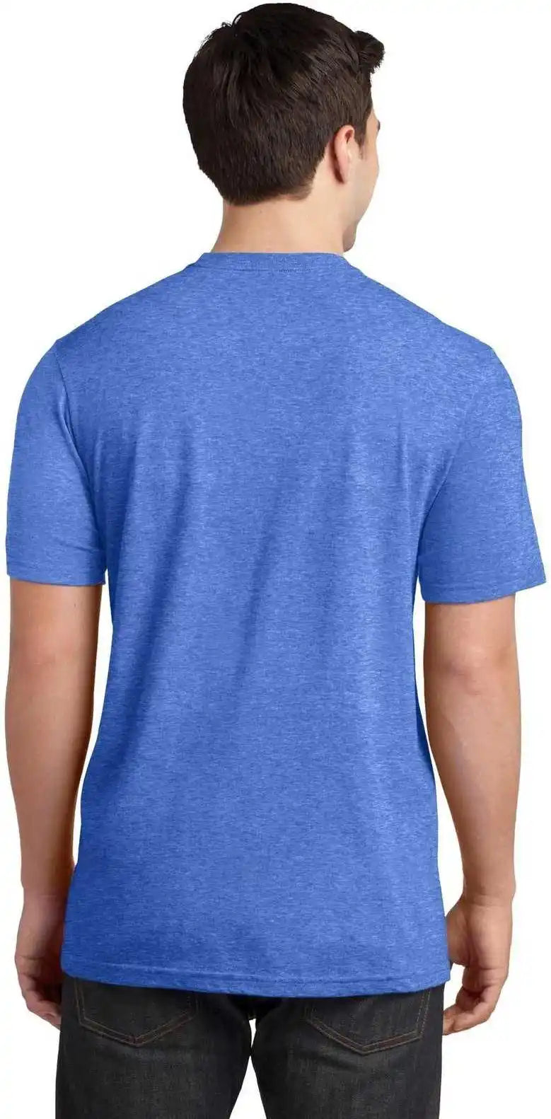 District Dt6000p Very Important Tee with Pocket Heathered Royal