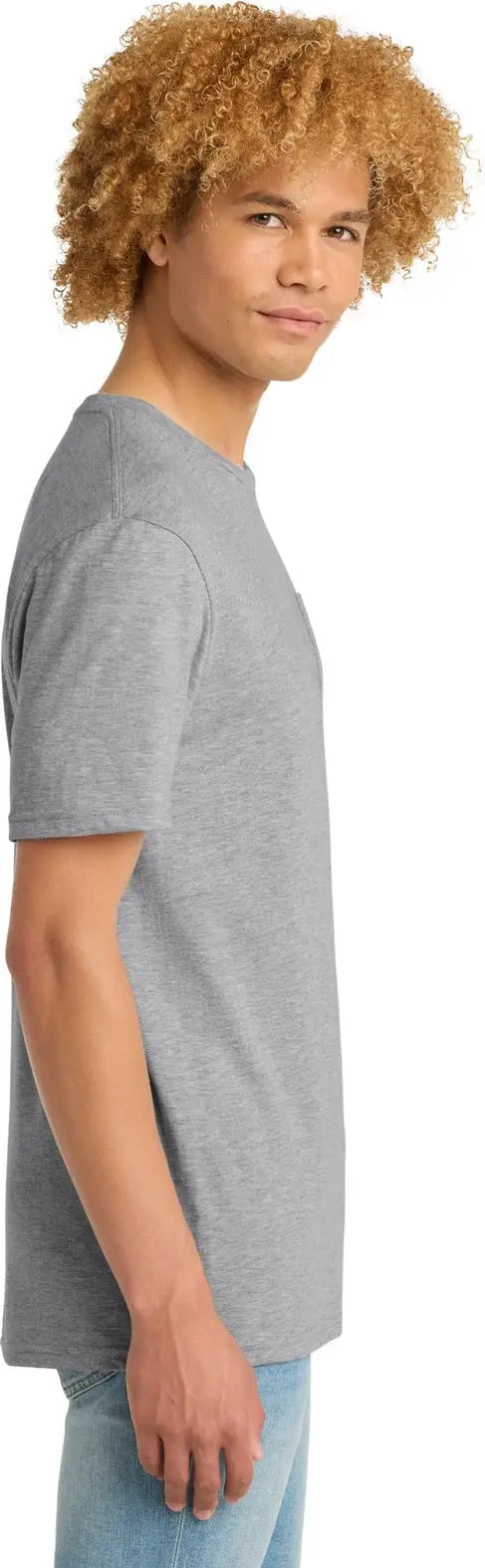 District Dt6000p Very Important Tee with Pocket - Light Heather Gray