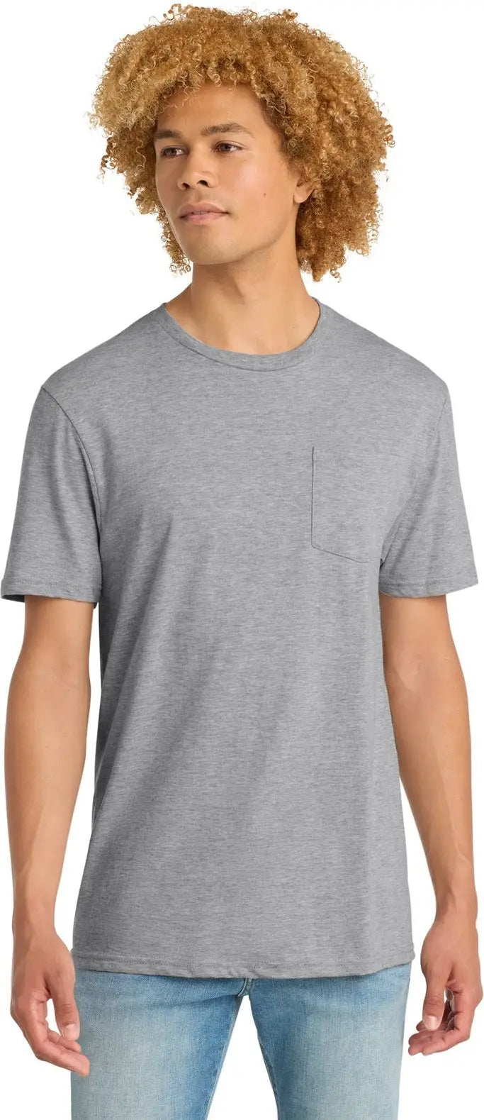 District Dt6000p Very Important Tee with Pocket - Light Heather Gray