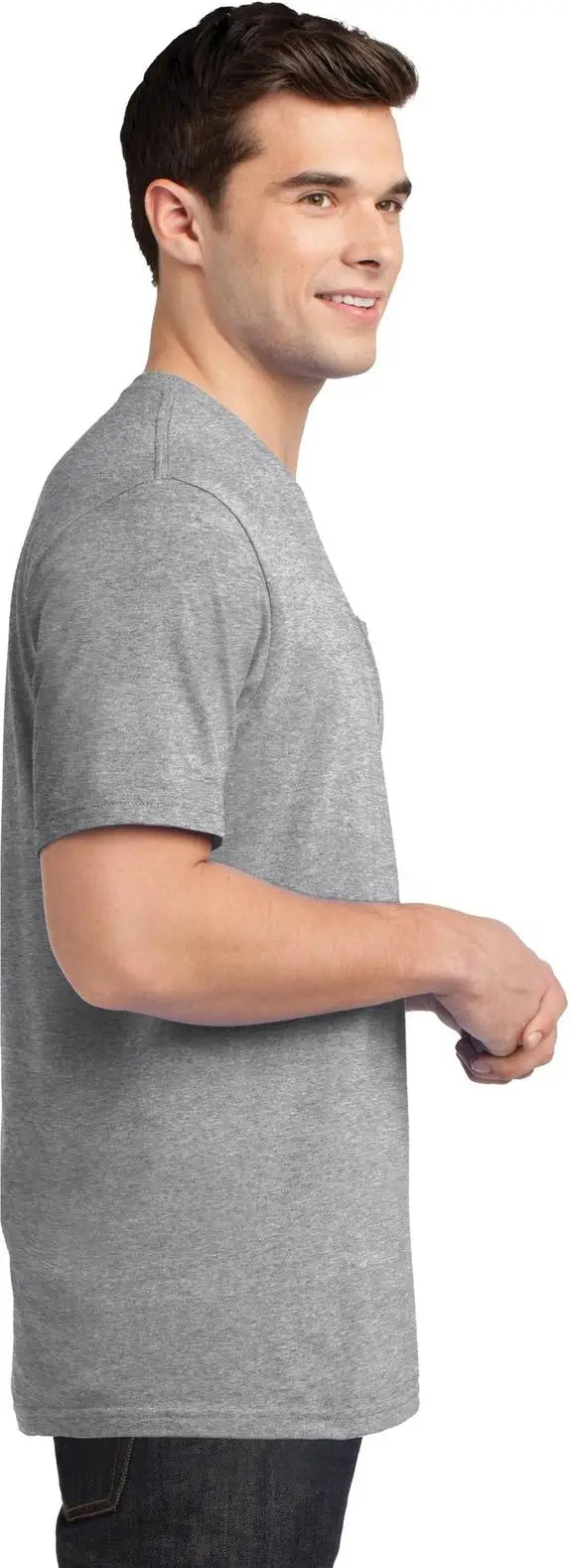 District Dt6000p Very Important Tee with Pocket - Light Heather Gray