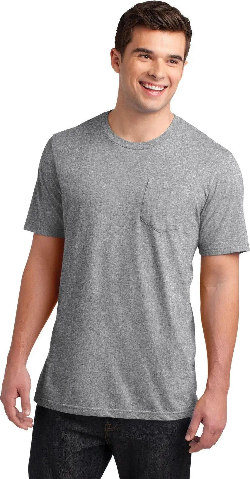 District Dt6000p Very Important Tee with Pocket - Light Heather Gray - Adult Xs