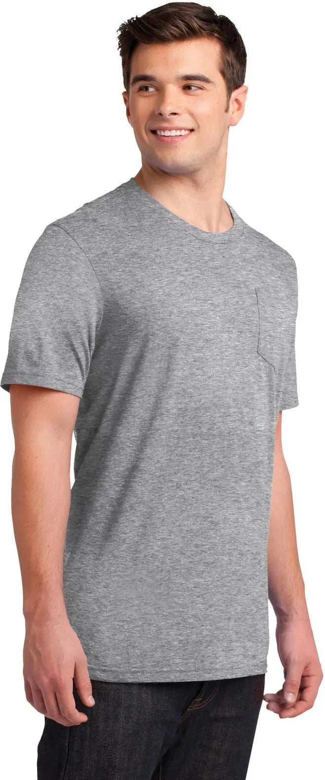 District Dt6000p Very Important Tee with Pocket - Light Heather Gray