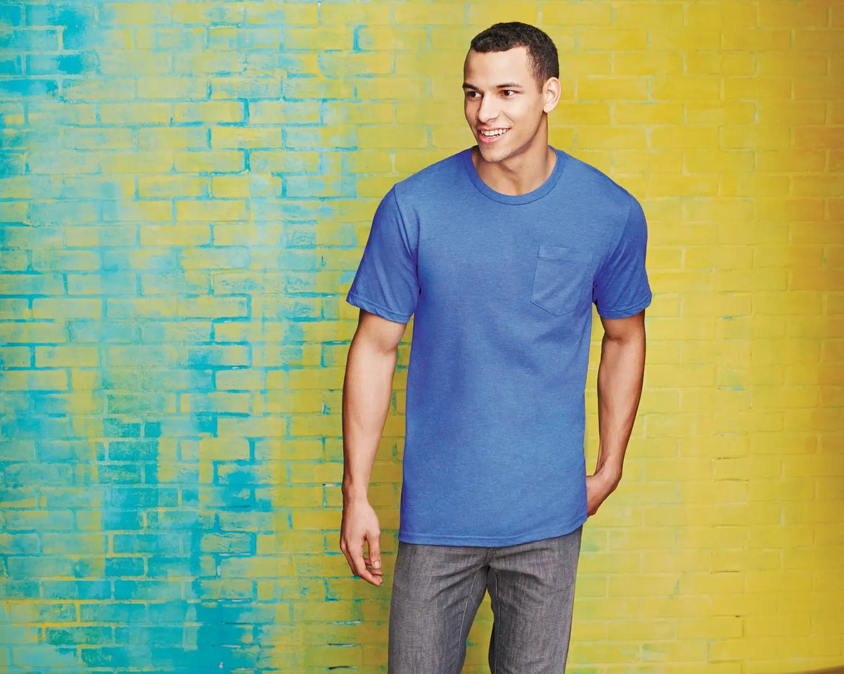 District Dt6000p Very Important Tee with Pocket - Light Heather Gray