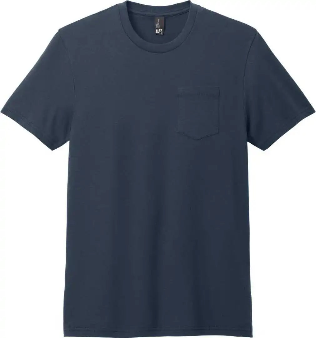 District Dt6000p Very Important Tee with Pocket New Navy