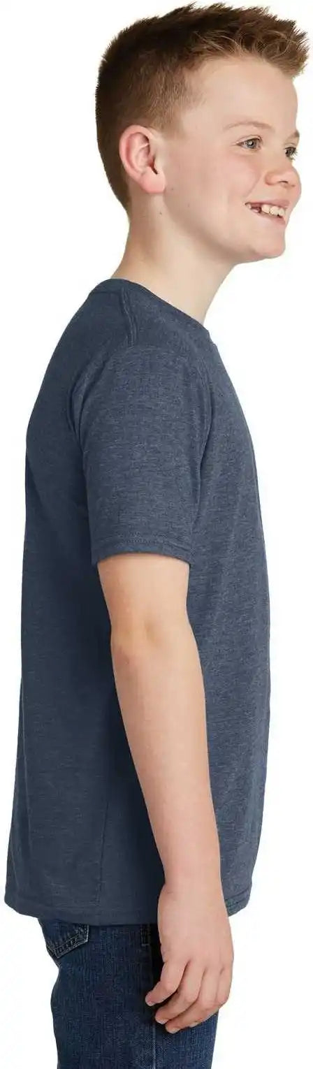 District Dt6000y Youth Very Important Tee Heathered Navy