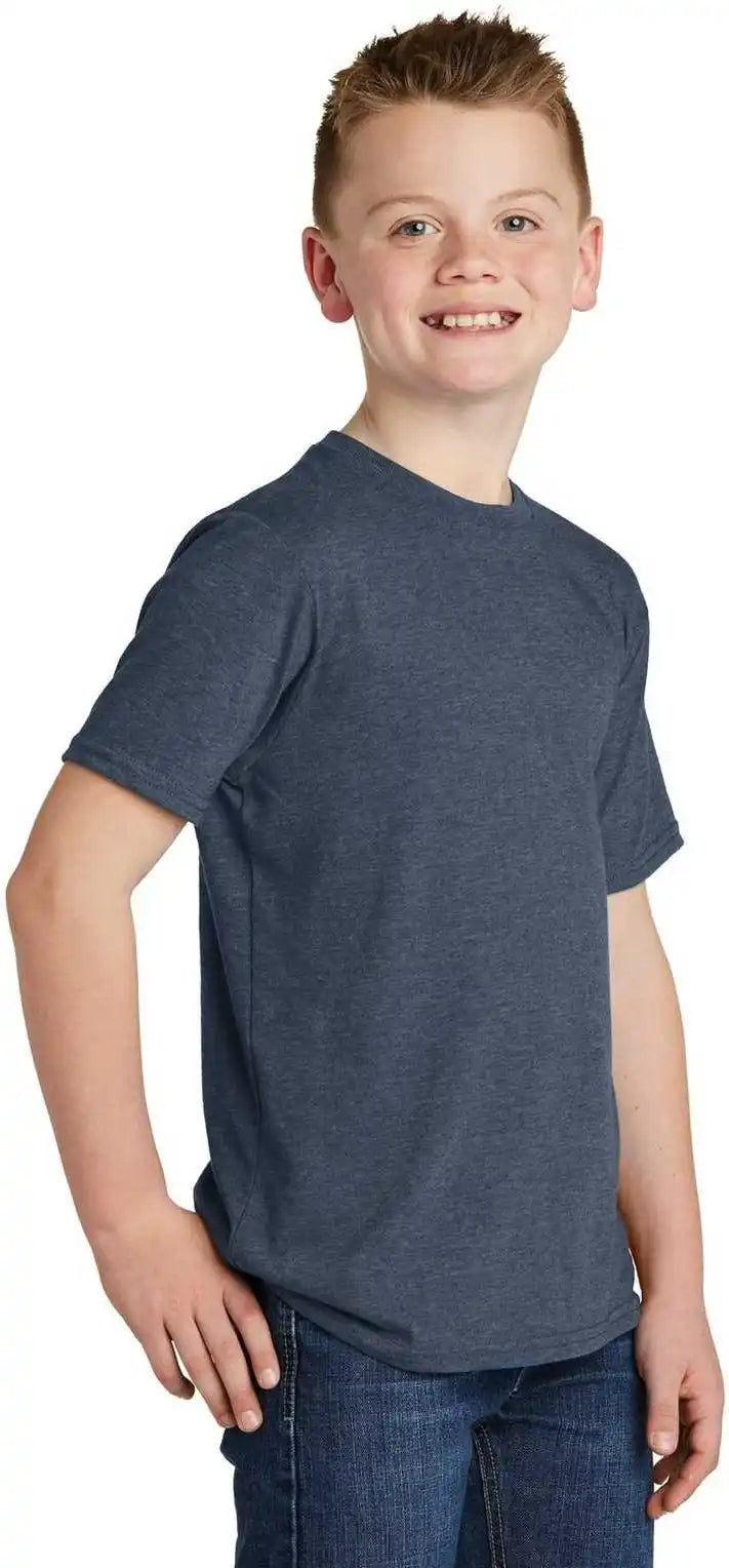 District Dt6000y Youth Very Important Tee Heathered Navy