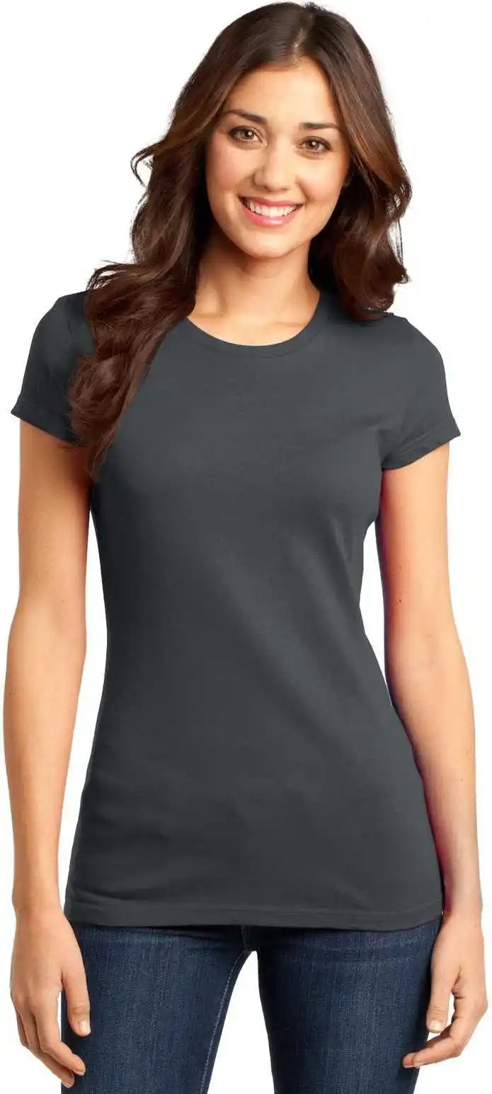 District Dt6001 Women’s Fitted Very Important Tee - Charcoal