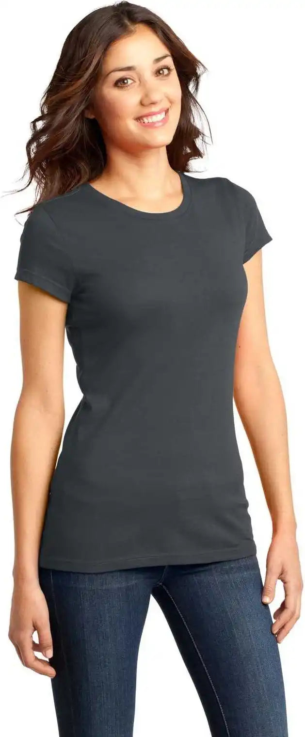 District Dt6001 Women’s Fitted Very Important Tee - Charcoal