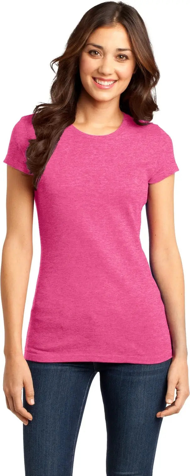 District Dt6001 Women’s Fitted Very Important Tee - Fuchsia Frost - Ladies Xs