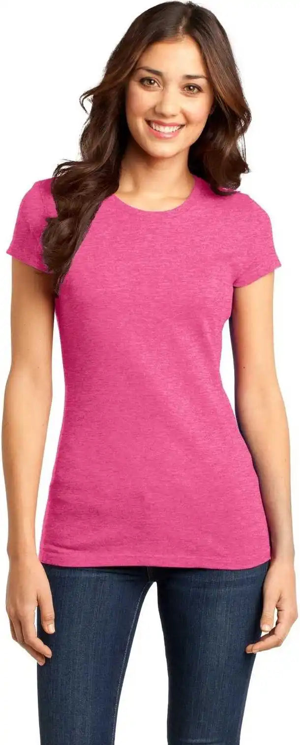 District Dt6001 Women’s Fitted Very Important Tee - Fuchsia Frost