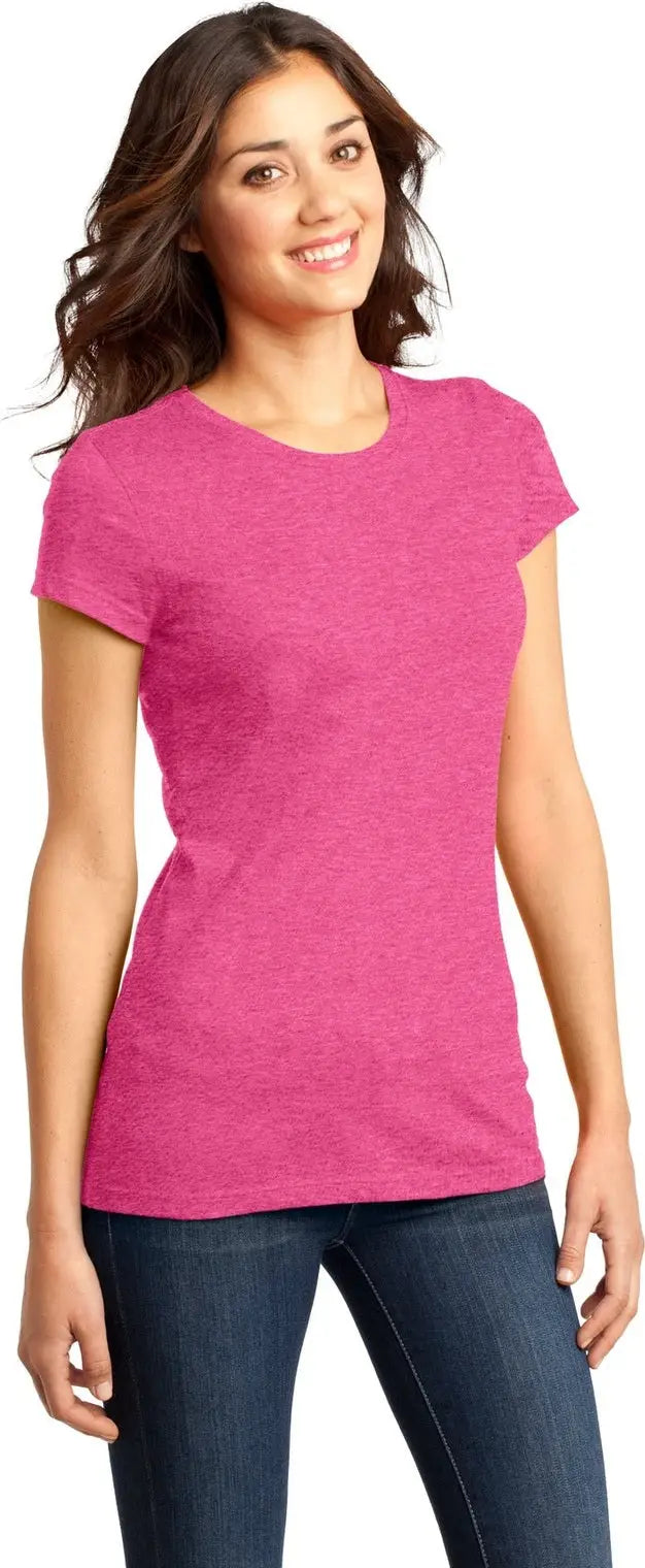 District Dt6001 Women’s Fitted Very Important Tee - Fuchsia Frost