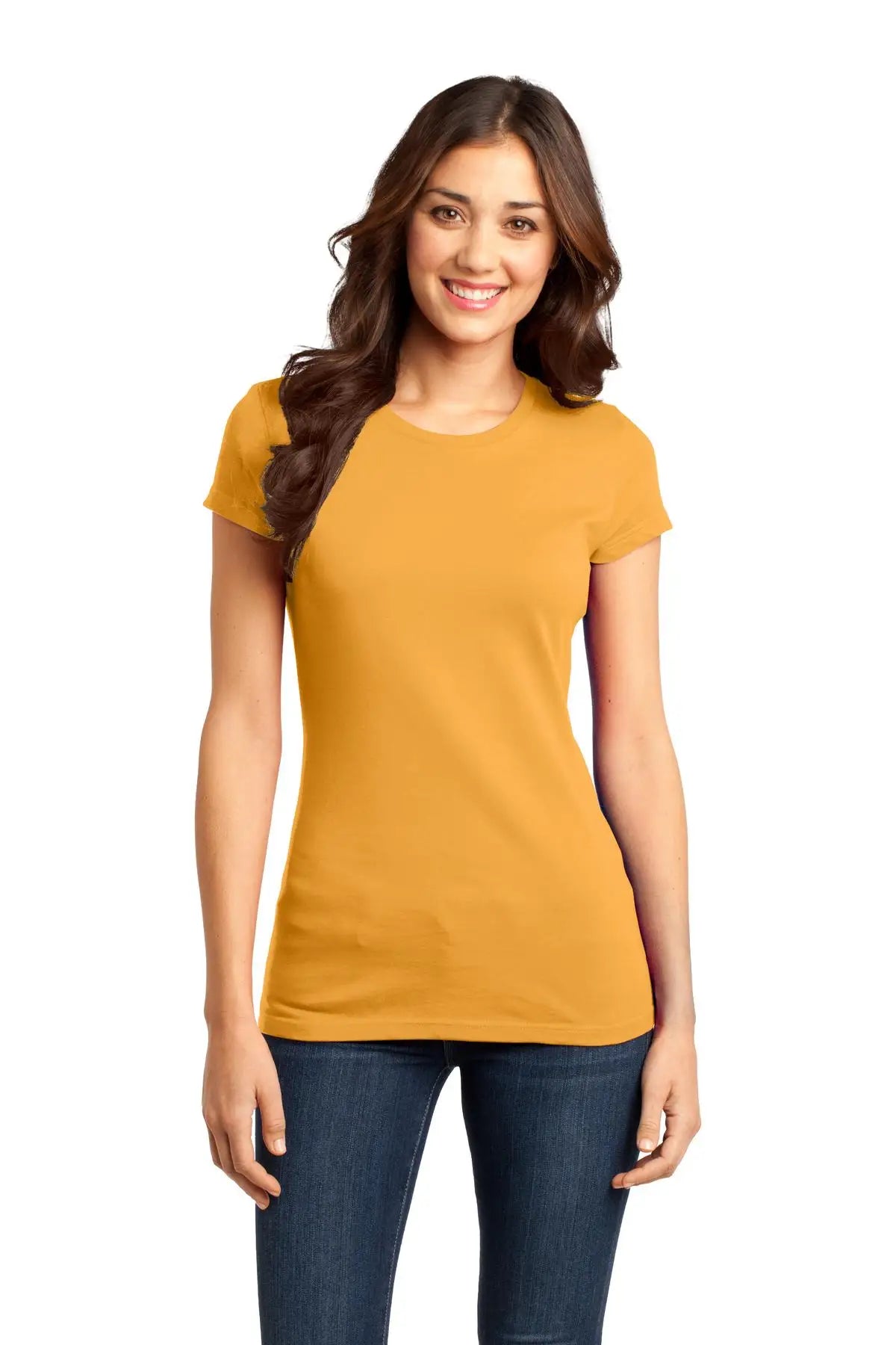 District Dt6001 Women’s Fitted Very Important Tee - Gold - Ladies Xs