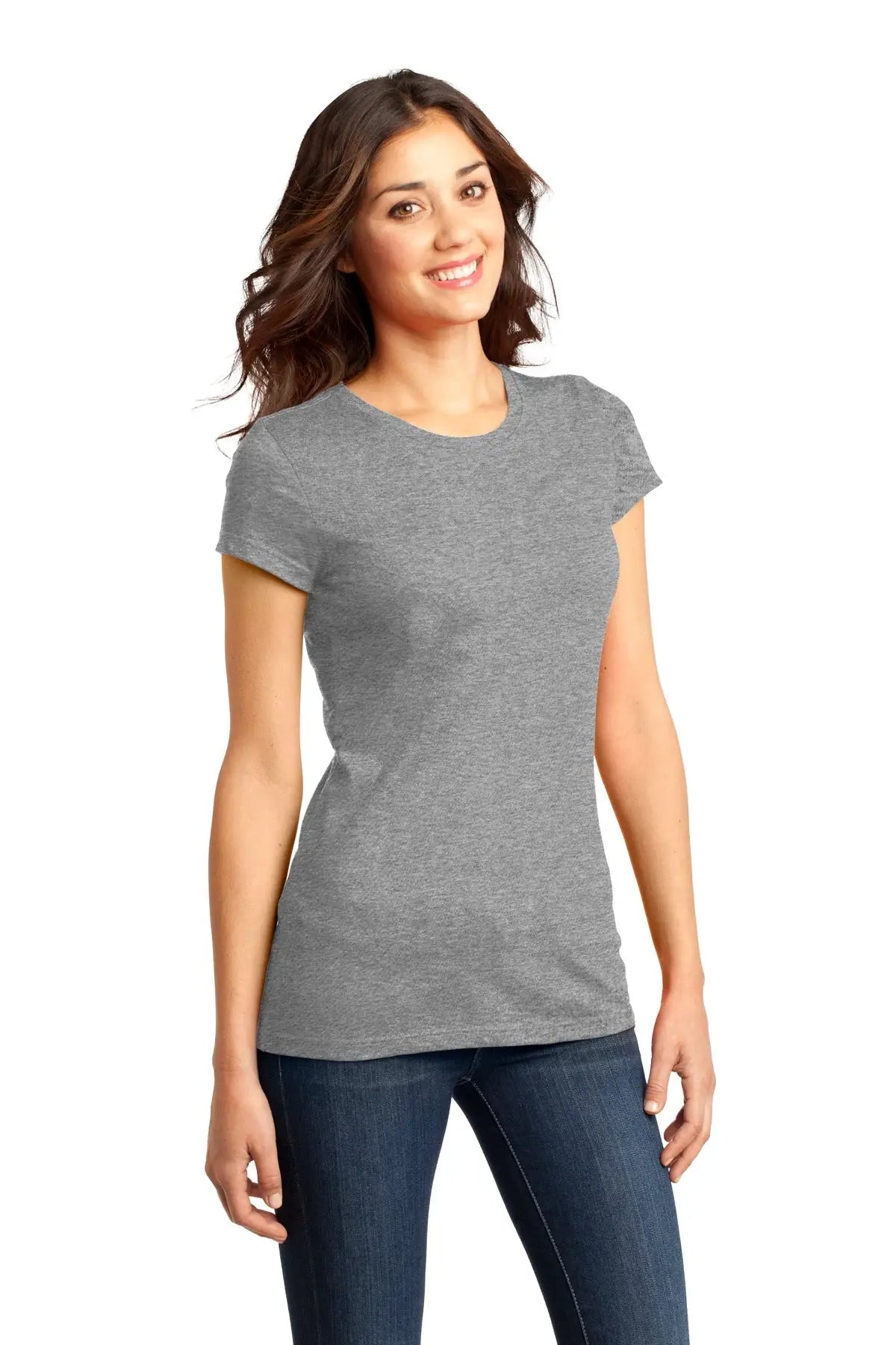 District Dt6001 Women’s Fitted Very Important Tee - Gray Frost