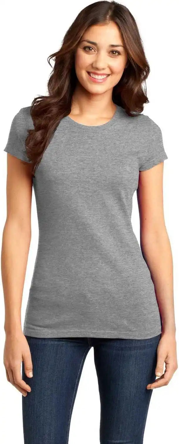 District Dt6001 Women’s Fitted Very Important Tee Gray Frost