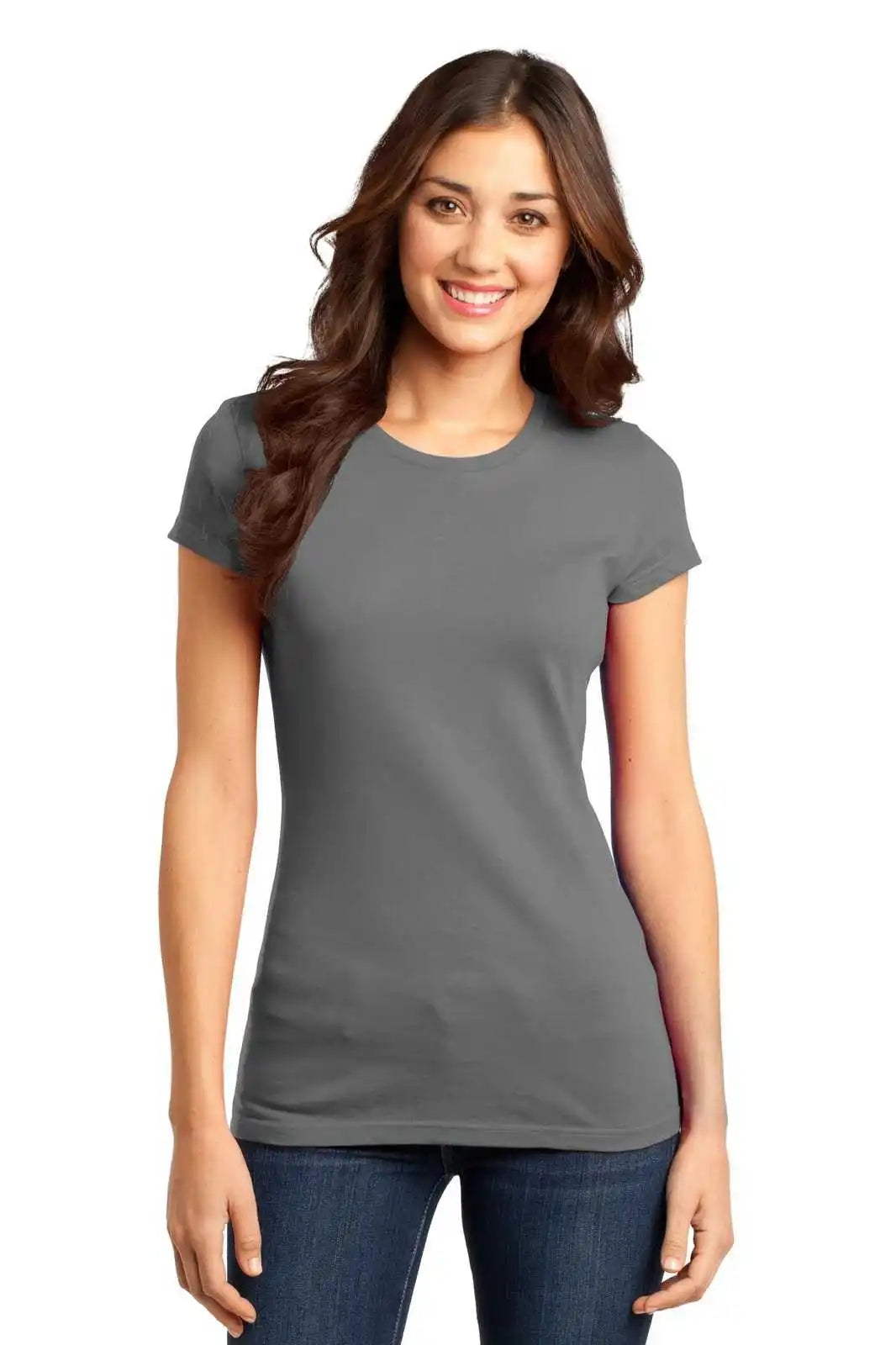 District Dt6001 Women’s Fitted Very Important Tee Gray