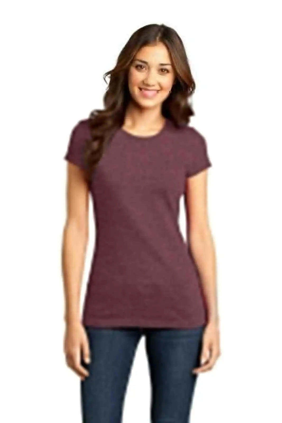 District Dt6001 Women’s Fitted Very Important Tee - Heathered Cardinal