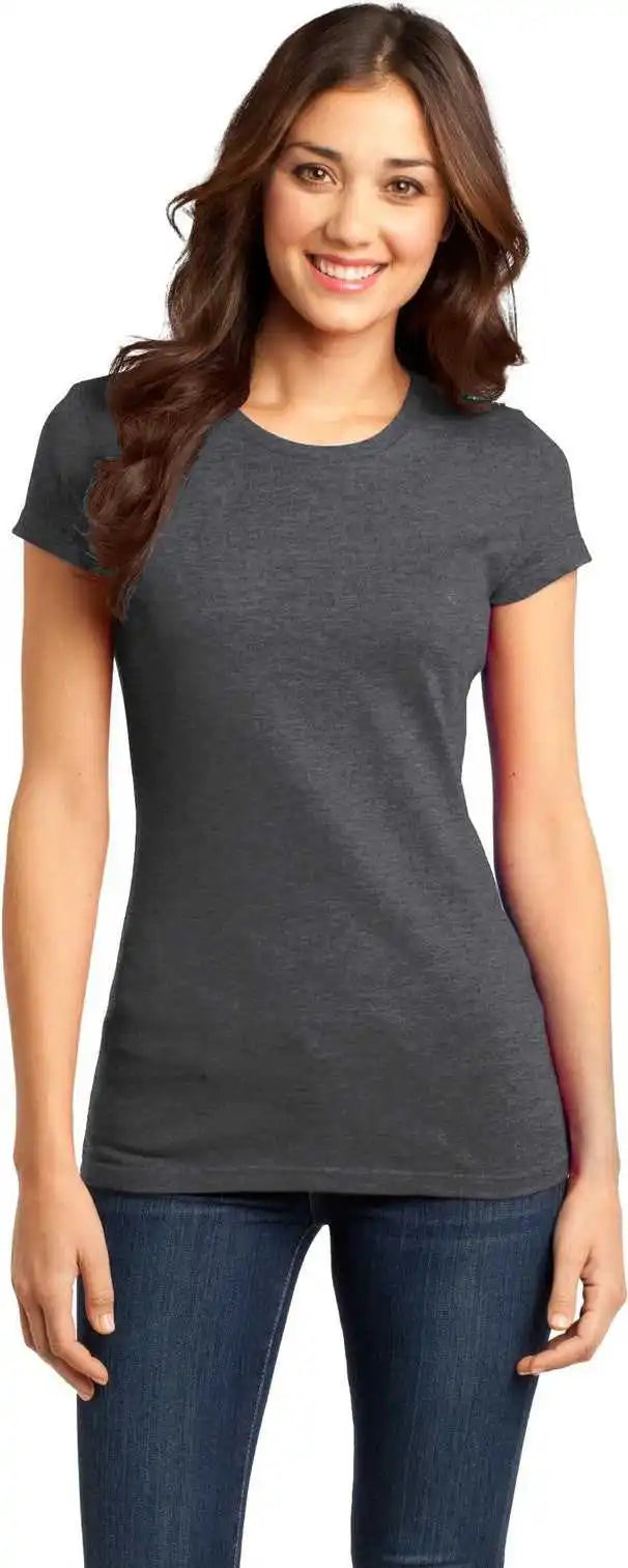 District Dt6001 Women’s Fitted Very Important Tee - Heathered Charcoal