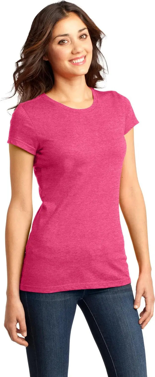 District Dt6001 Women’s Fitted Very Important Tee - Heathered Watermelon