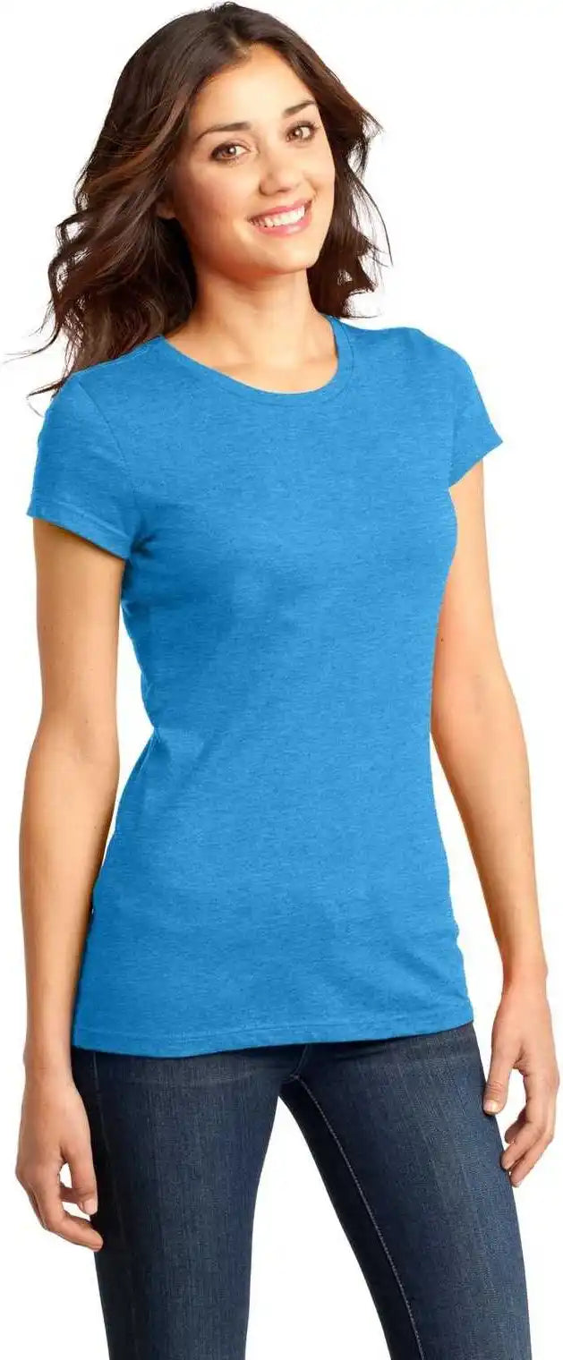 District Dt6001 Women’s Fitted Very Important Tee Heathered Bright Turquoise