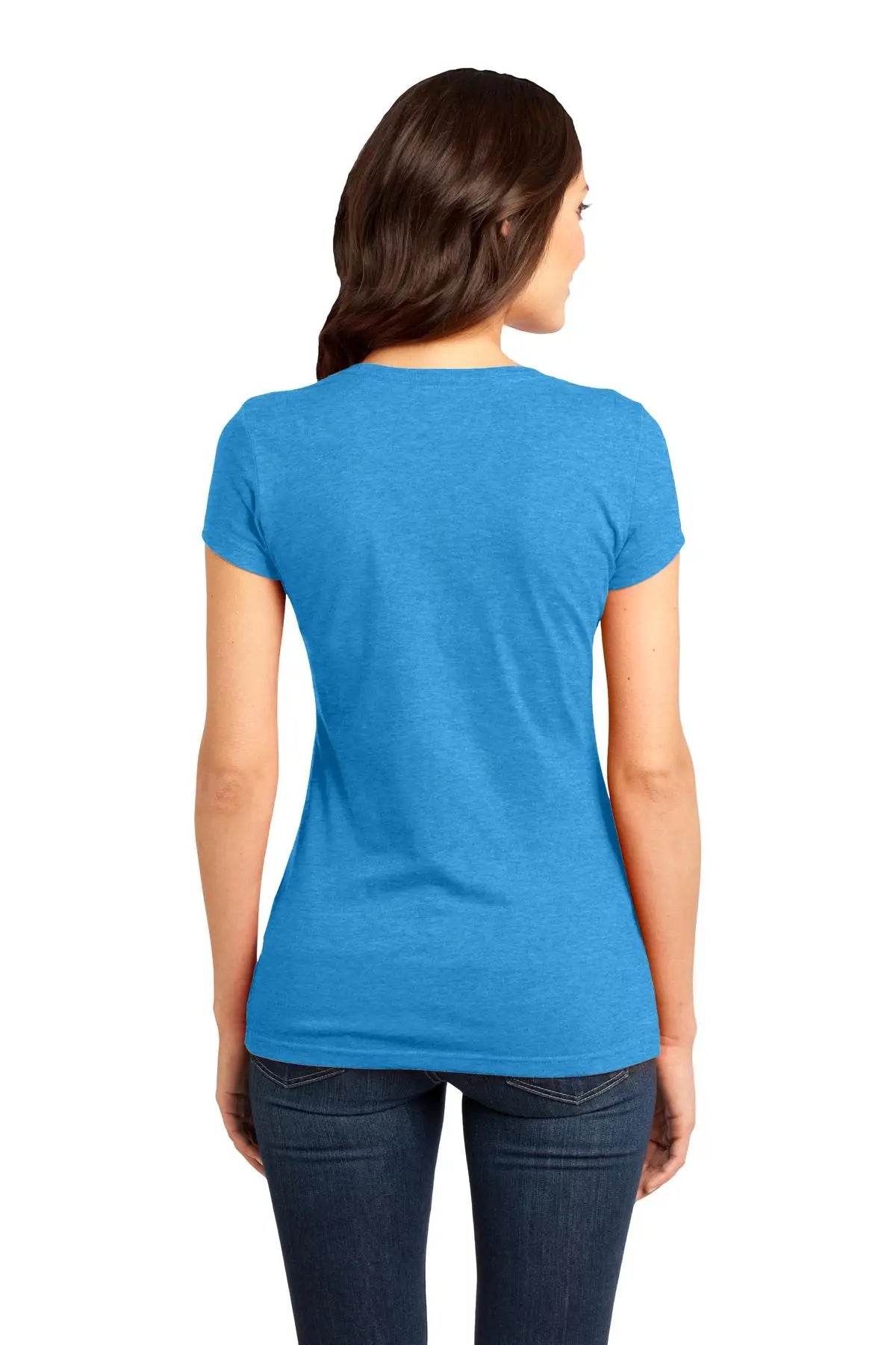 District Dt6001 Women’s Fitted Very Important Tee - Heathered Bright Turquoise