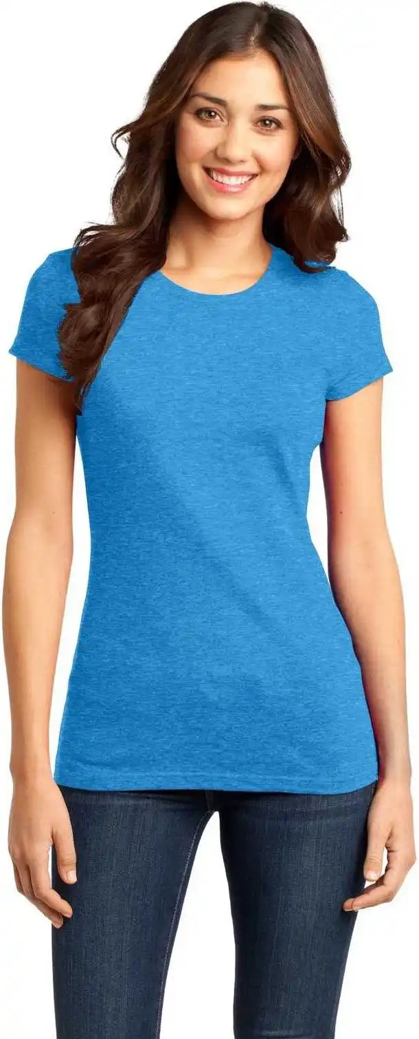 District Dt6001 Women’s Fitted Very Important Tee - Heathered Bright Turquoise